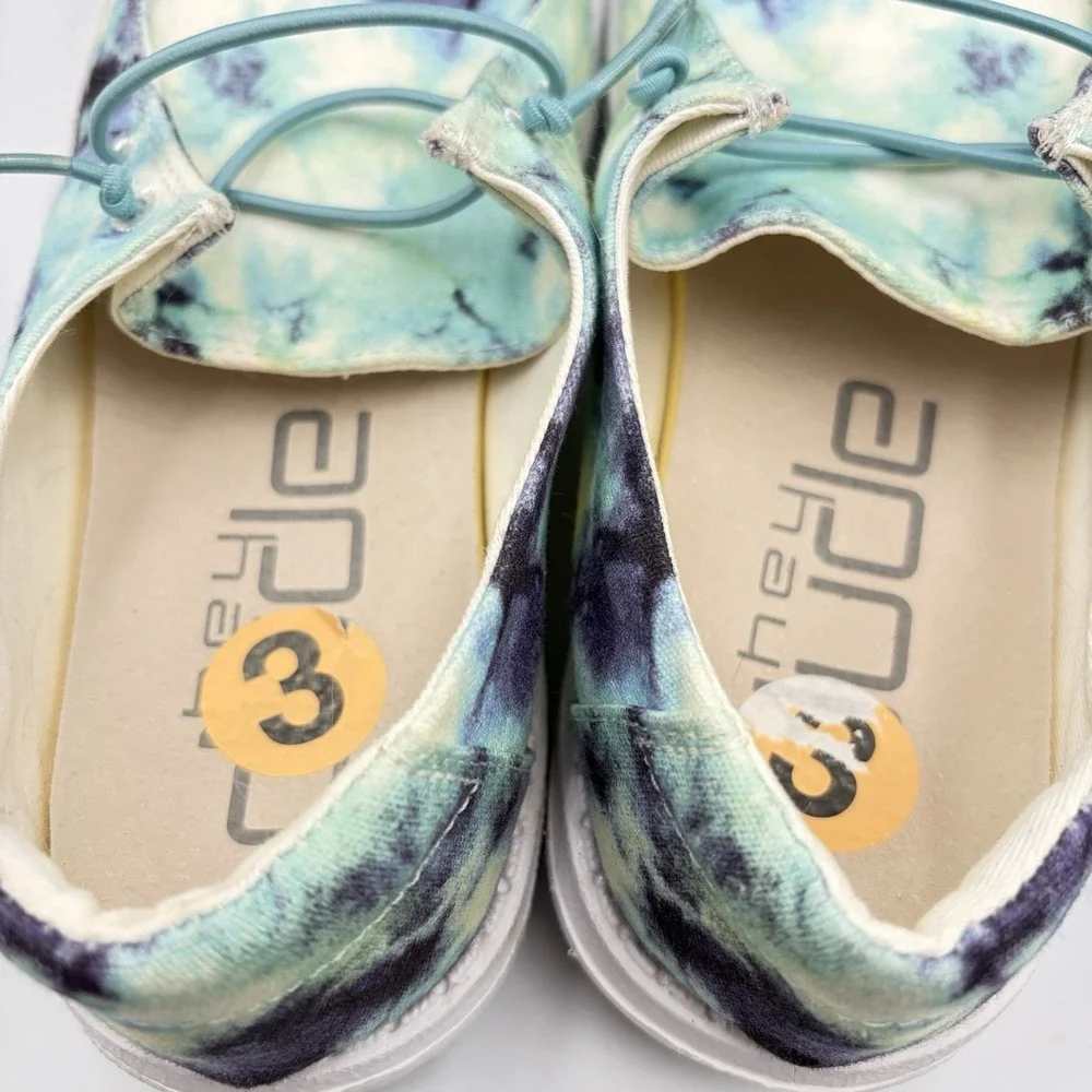 Hey Dude Wendy Youth Tie Dye Ocean Storm Sz Y3-L4 Slip‎ On Shoes Casual  School